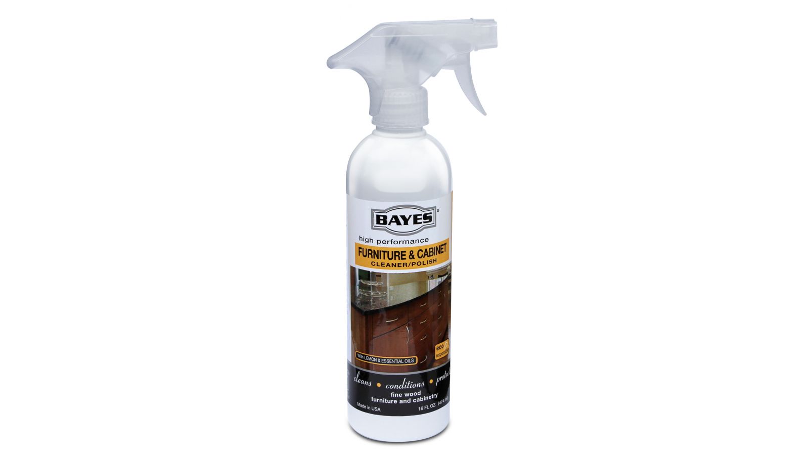 Bayes High-Performance Furniture, Cabinet Cleaner and Polish - Cleans, Conditions, and Preserves Fine Wood Furniture and Cabinetry